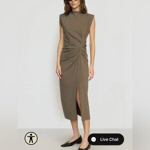 Modern Citizen Khelan Sculpted Ruched Waist Asymmetrical Black Dress